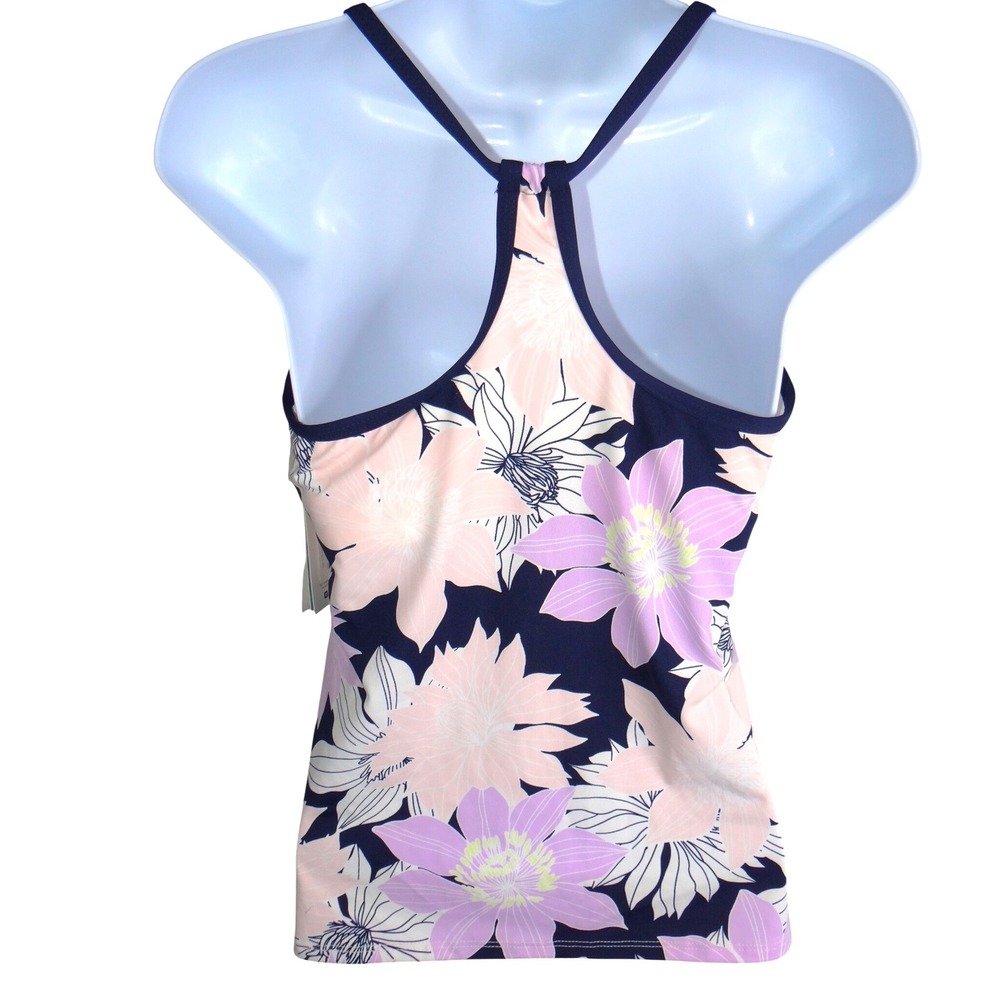 NWT-Carve Designs Stinson Tankini Top Bolinas Floral Navy Lavender Small - Picture 5 of 7